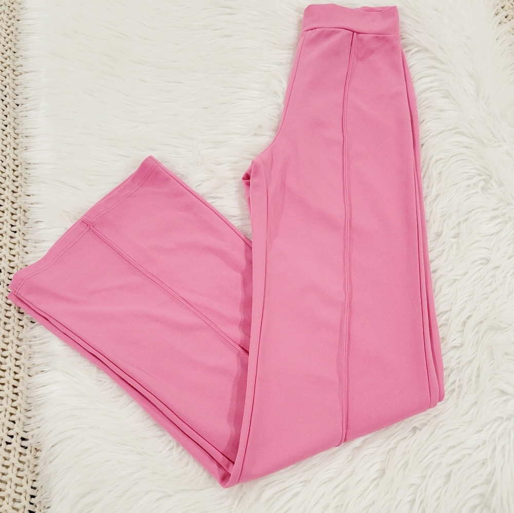 Pink Barbiecore Retro 70s Polyester‎ Wide Leg Pants Size XSmall Valentine's
